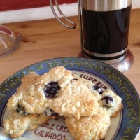 Quick blueberry scones for two